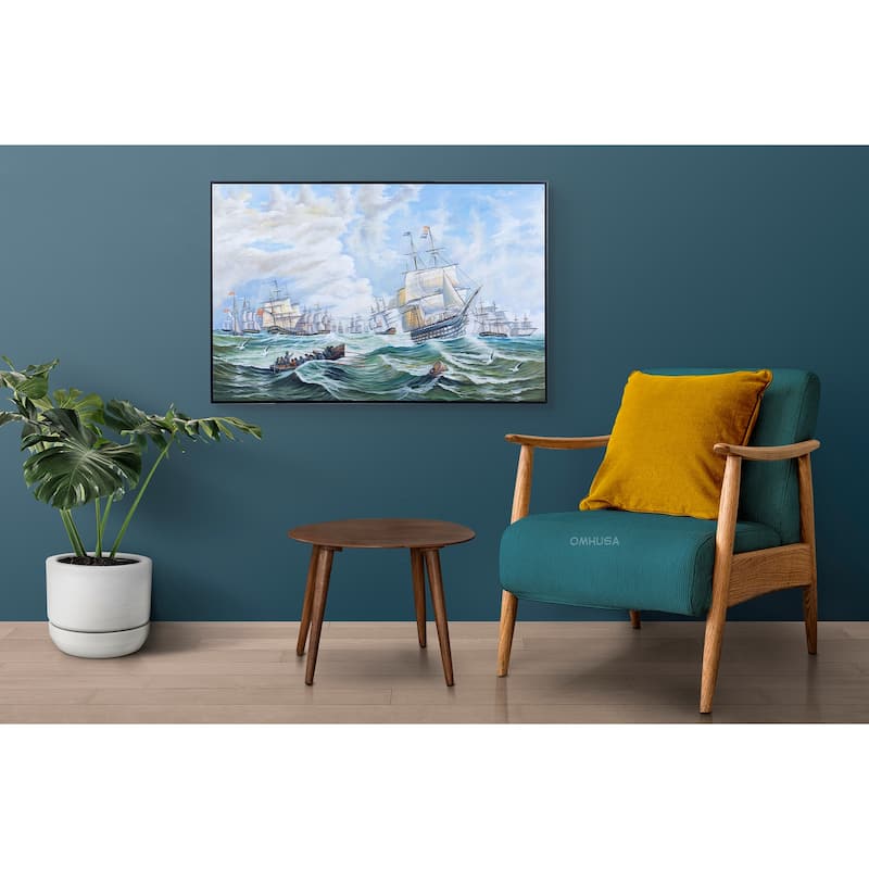 The Channel fleet in heavy weather - Canvas Painting