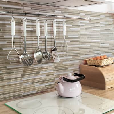 Peel and Stick Backsplash Tile - Smart Tiles Capri Stone - Kitchen and Bathroom Stick on Tiles
