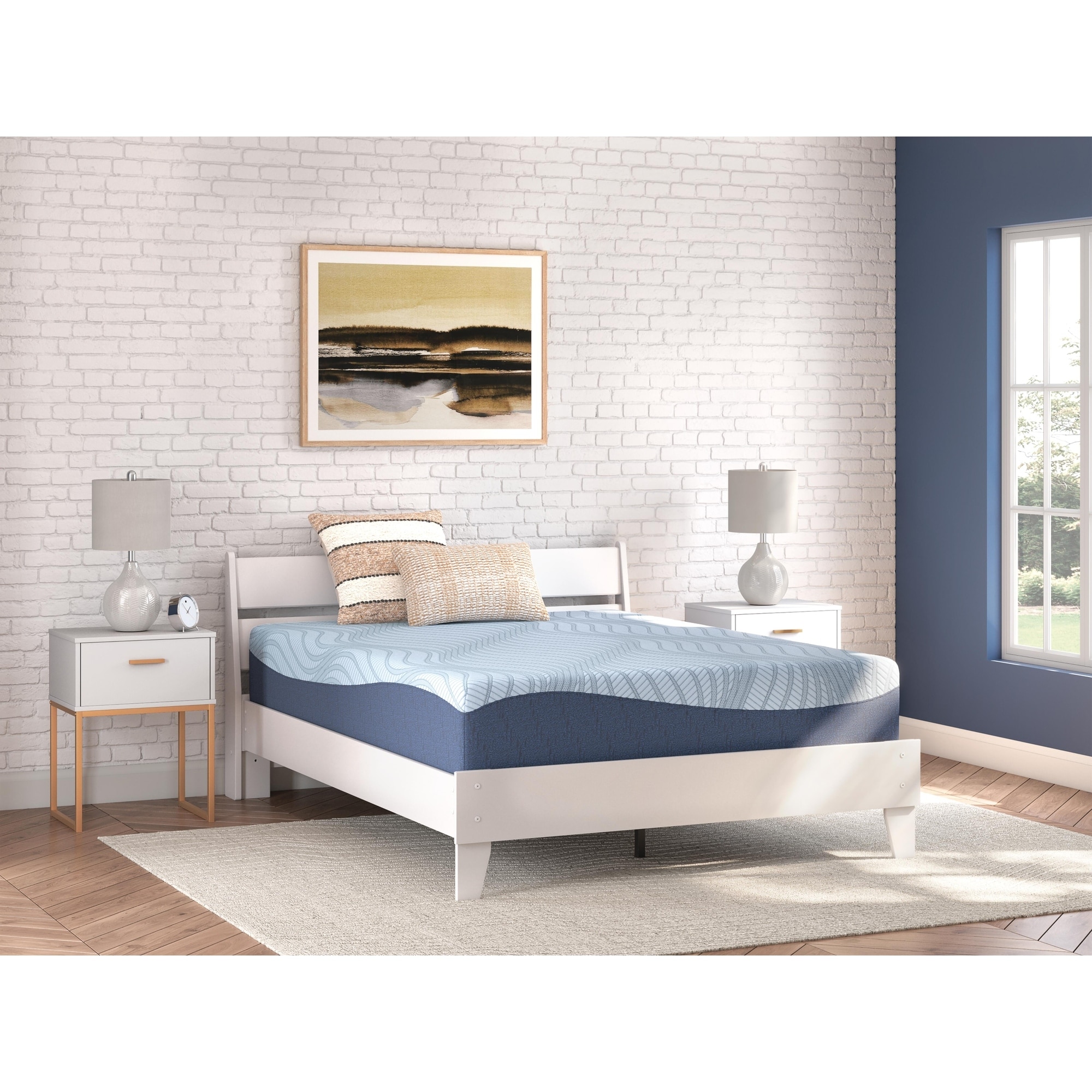 Signature Design by Ashley Peak 2.0 12-Inch Memory Foam Blue Mattress