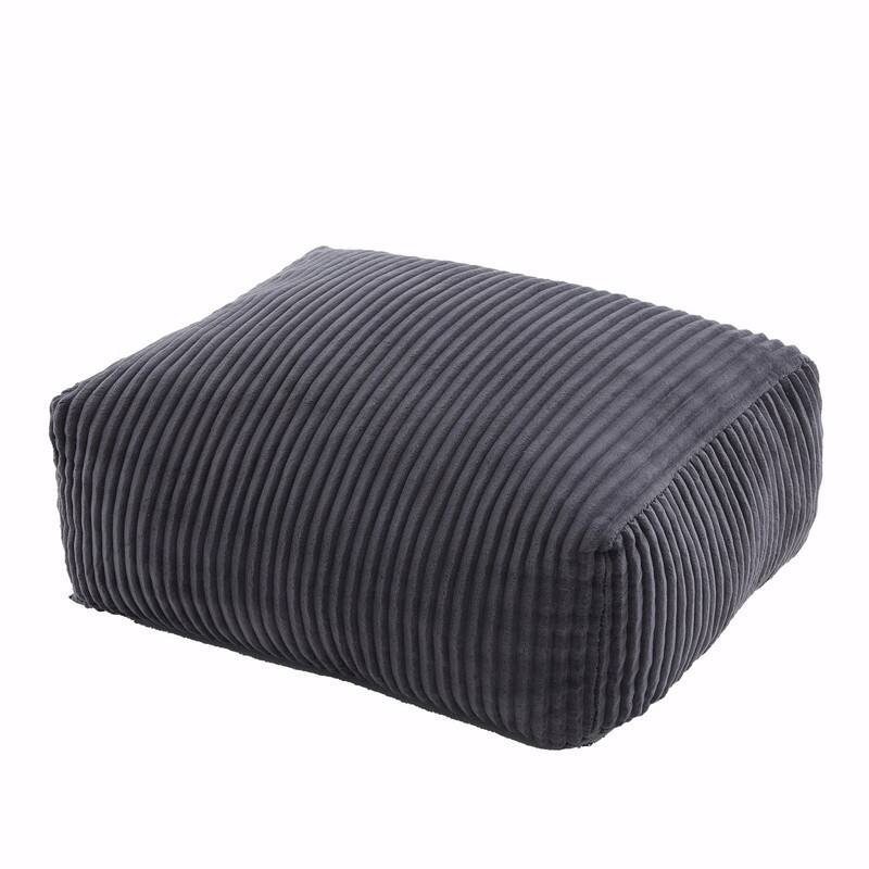 Large Memory Foam Bean Bag Chair for Adults, Corduroy Lounger Sofa with Ottoman