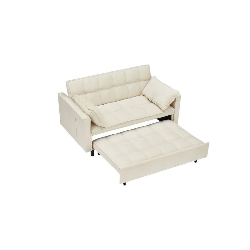 55" Velvet Double Upholstered Sofa Bed