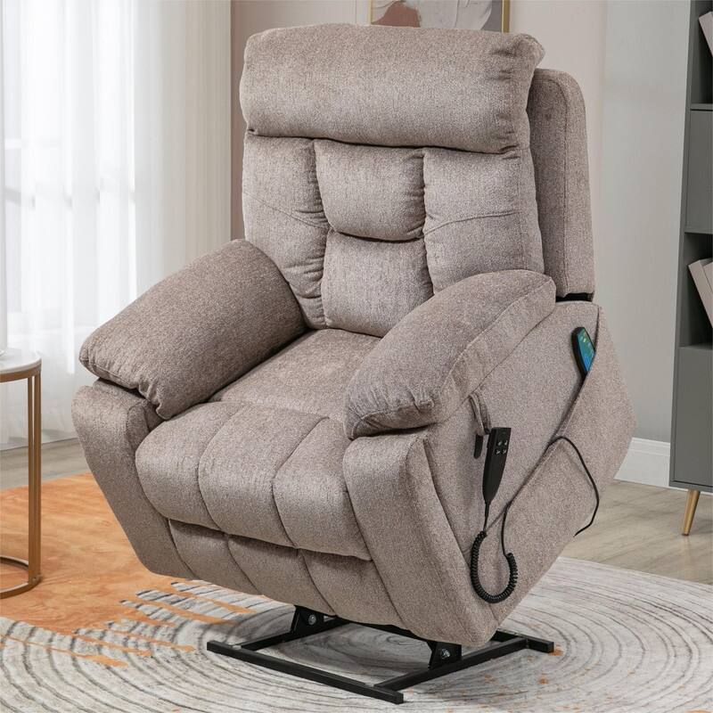 Flagship Oversized Velvet Power Lift Recliners for Elderly,Glider Chair with Massage,Heating and