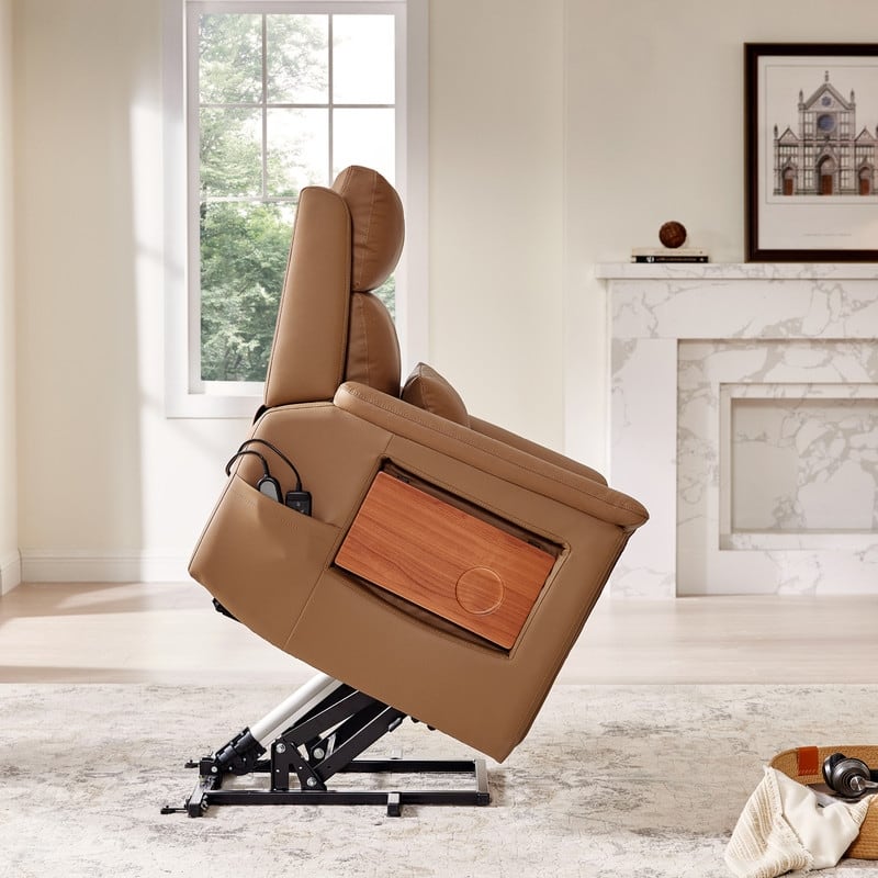 Spruce & Spring Power Lift Recliner Chair for Elderly with Foldable Tray Table and Massage