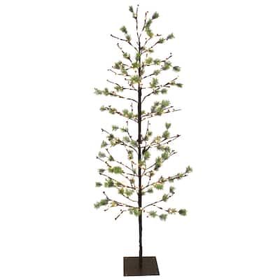 Puleo International 6 ' Pre-Lit Twig Tree with 240 White LED Twinkle Lights