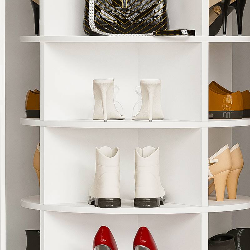 7-Tier Spinning Shoe Rack High Bottom Design Shoe Tower , Fits 28 Pairs of Shoes
