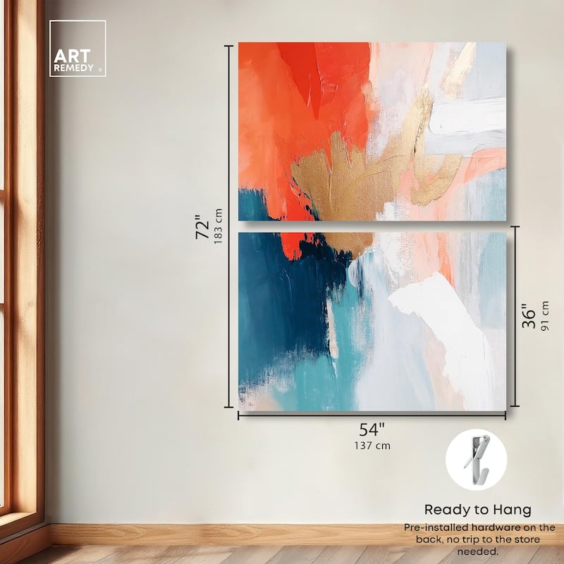 Orange Infusion I Canvas Set of 2 by Art Remedy, Gallery Wrapped