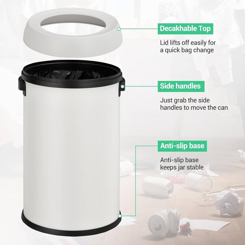17 Gallon Commercial Stainless Steel Trash Can with Open-Top