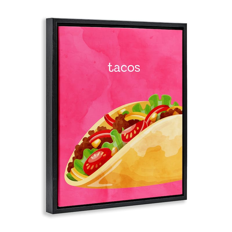 Stupell Tacos Mexican Cuisine Framed Floater Canvas Wall Art Design By Kim Allen