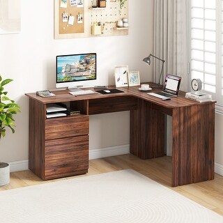 L-Shaped Computer Desk with Letter File Drawer - Bed Bath & Beyond ...