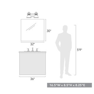 Duncan 2 Light Bath Vanity - 16.5"x8.5"