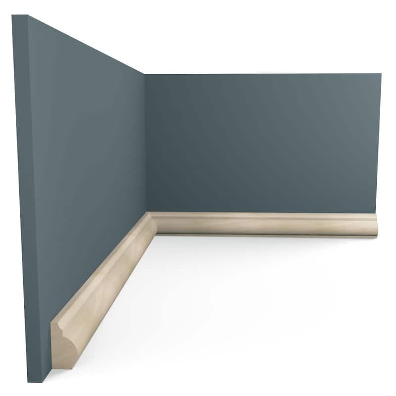 WM1201 11/16-in D x 1-1/4-in W x 96-in L Americraft Solid Hardwood Stain Grade Base Cap Moulding