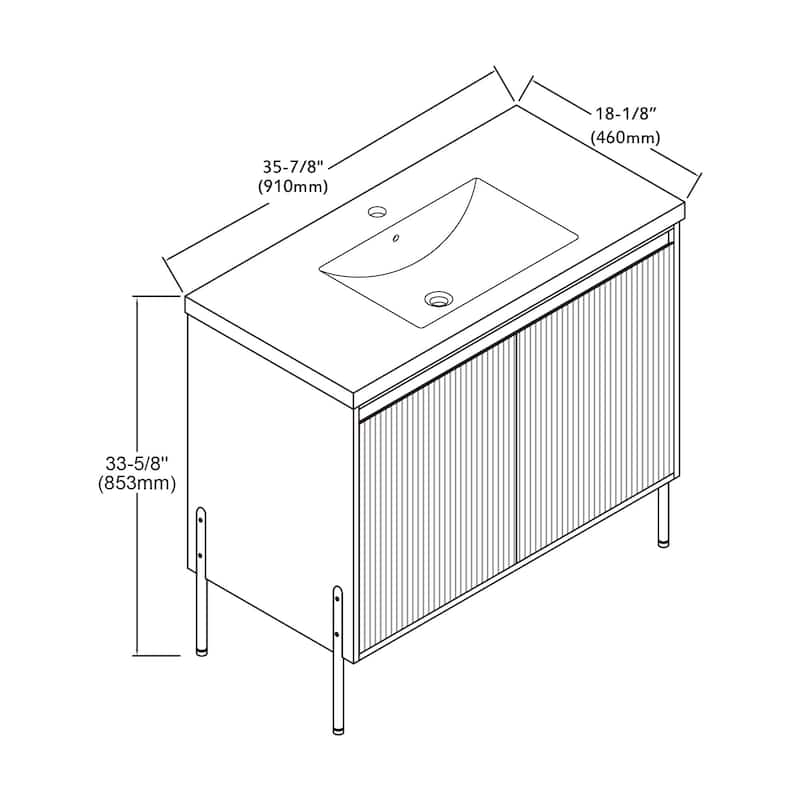 Ripple 36" Single Bathroom Vanity Kit (Assembly Required)