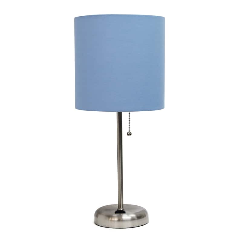 Porch & Den Custer Metal/ Fabric Lamp with Charging Outlet