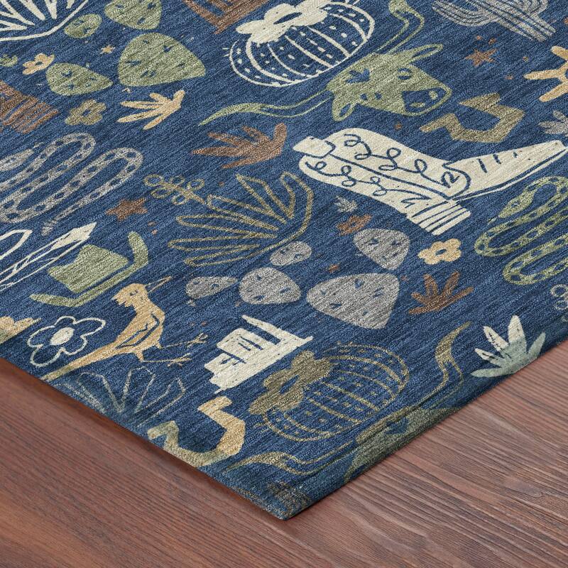 Machine Washable Indoor/ Outdoor Modern Ranch Chantille Rug