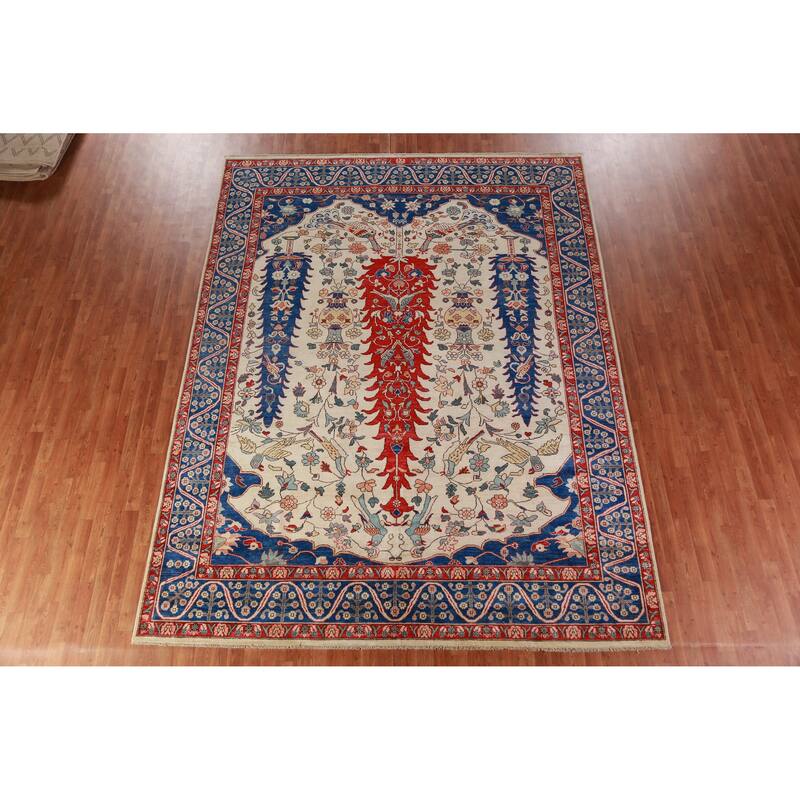 Vegetable Dye Ziegler Oriental Rug Hand-Knotted Wool Carpet - 8'11"x 11'9"