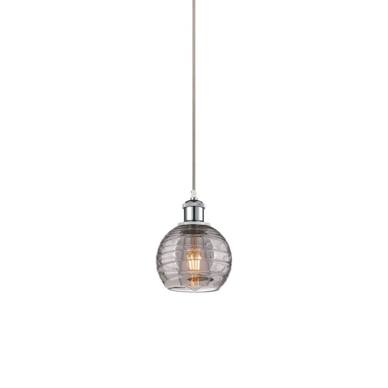Innovations Lighting 516-1P-9-6 Athens Pendant Athens Deco Swirl 6" - White Polished Chrome