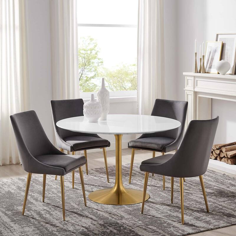 47" Round Wood Dining Table - Round - 4