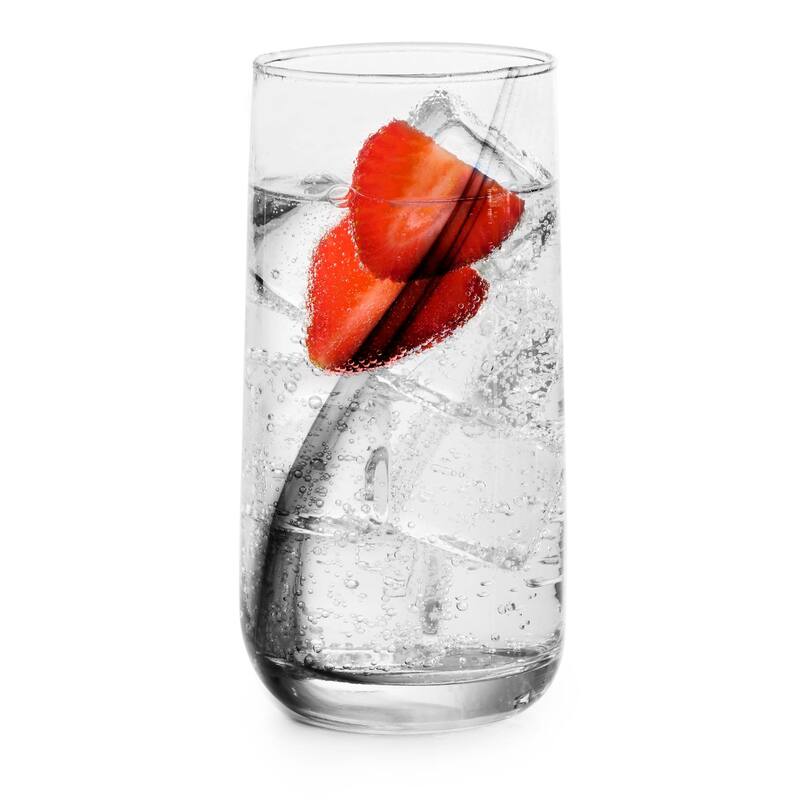 Libbey Ascent Black Ribbon Cooler Glasses, 16 ounce, Set of 8 - Set of 8