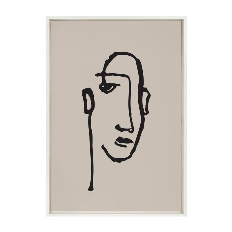 Kate and Laurel Neutral Line Art Frame Canvas by Creative Bunch Studio
