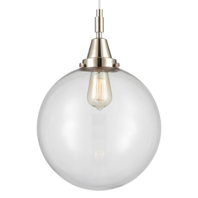 Innovations Lighting 447-1P-G202-12 Beacon 12" Wide Pendant with Clear - Polished Nickel