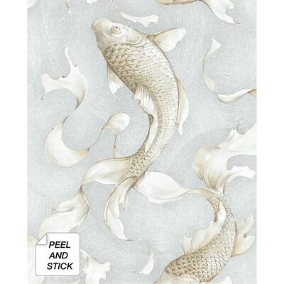 NextWall Metallic Koi Fish Peel and Stick Wallpaper - 20.5 in. W x 18 ft. L