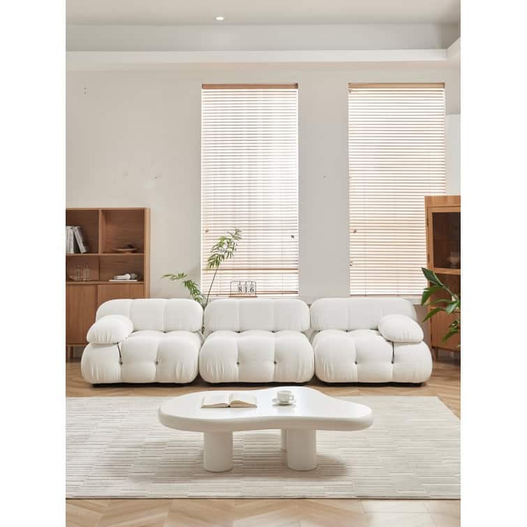 Tatul 114" Upholstered Sofa - White