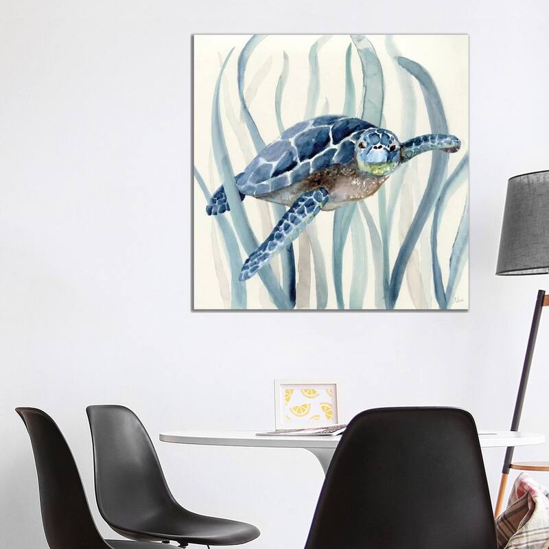iCanvas "Turtle in Seagrass I" by Nan Canvas Print - 37x37x1.5