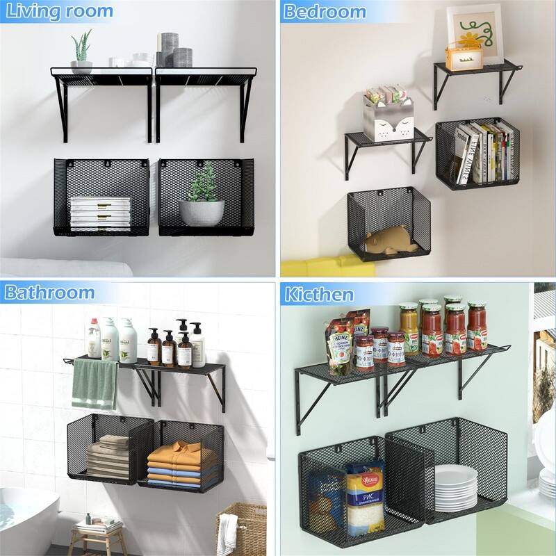 Modern Wall Mount Shelf - 14.17"D x 11.8"W x 11.8"H