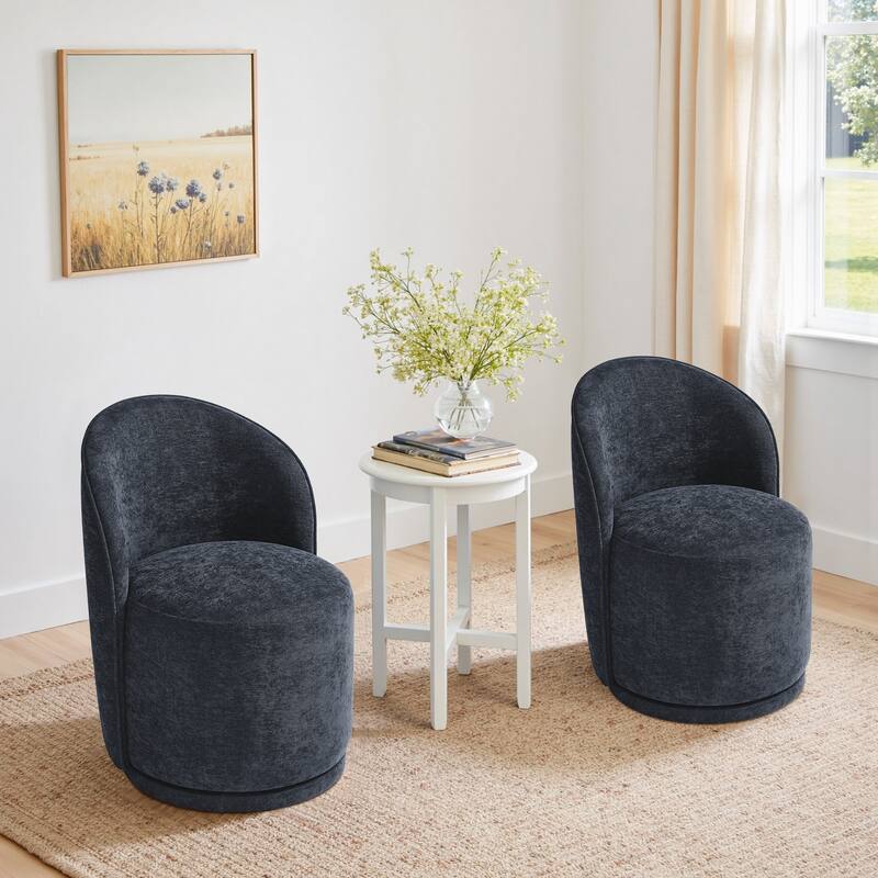 23" W Upholstered Swivel Side Chair for Dining Room Set of 2