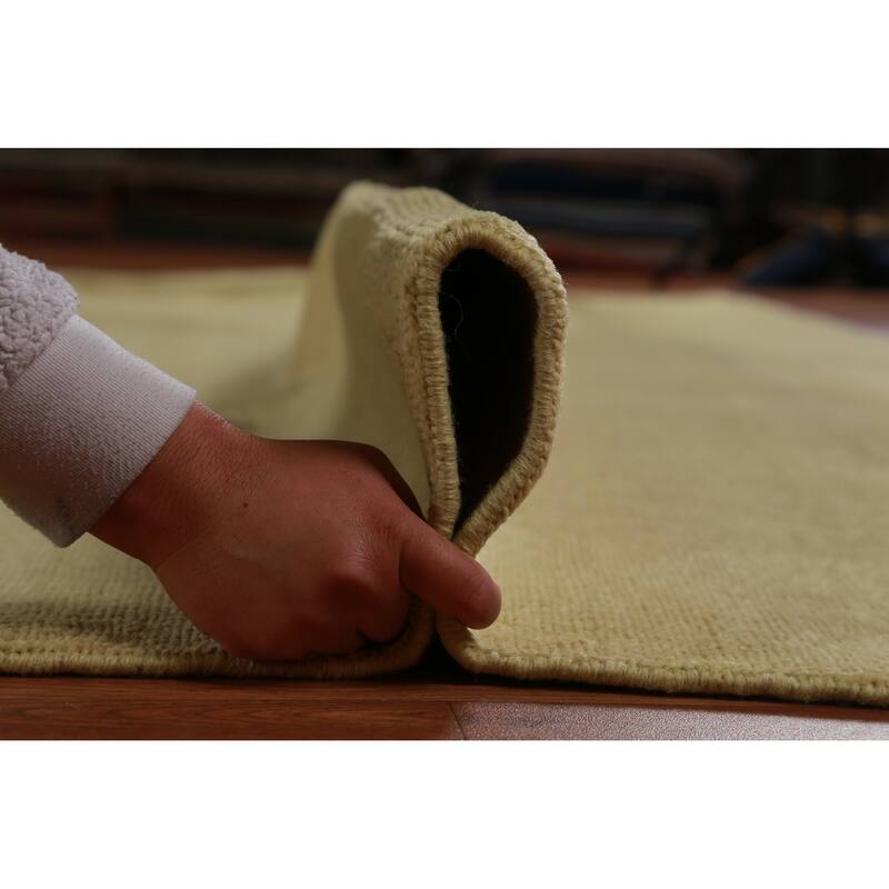 Hand Knotted Oriental 100% Wool Carpet Modern Solid Green Gabbeh Area Rug - 12' 9'' X 9' 10''