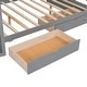 preview thumbnail 9 of 13, Full Size House Bed with Built-in Wardrobe, Two Drawers, Shelves, and Lace Curtain Design, Grey Finish