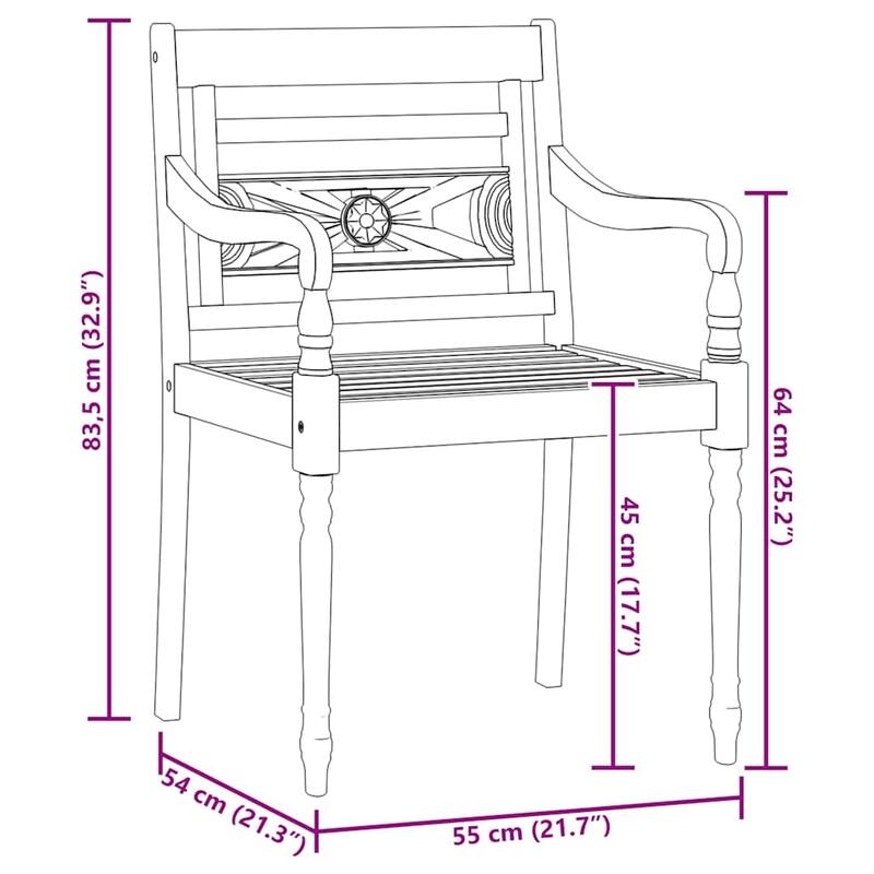 vidaXL Garden Dining Set Teak Wood Medium Seats Many - 39.4 x 78.7 x 29.5
