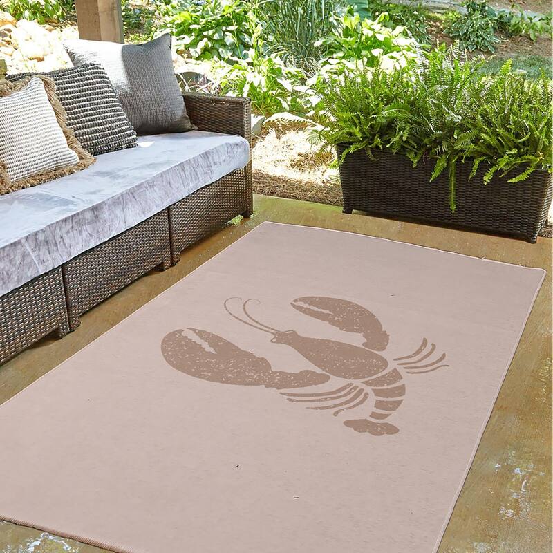 Lobster Nautical Indoor/Outdoor Rug