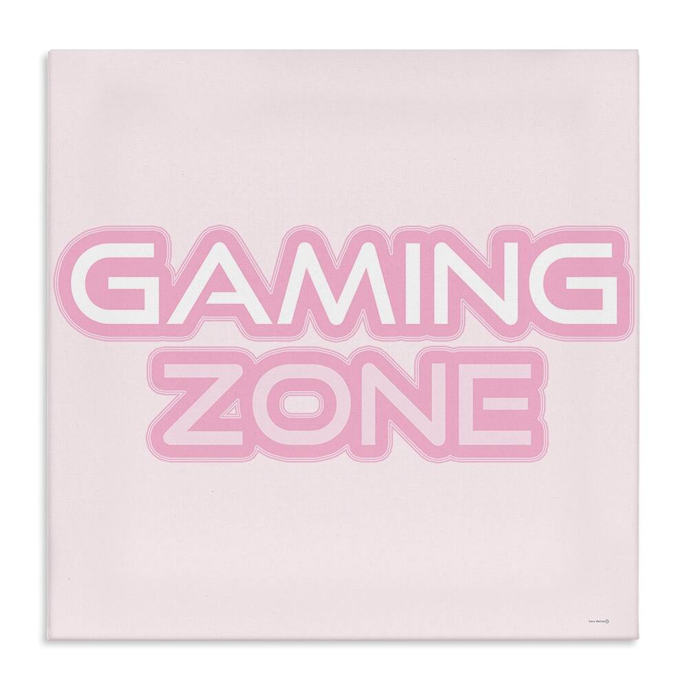 Stupell Pastel Pink Gaming Zone Canvas Wall Art Design By Yass Naffas Designs