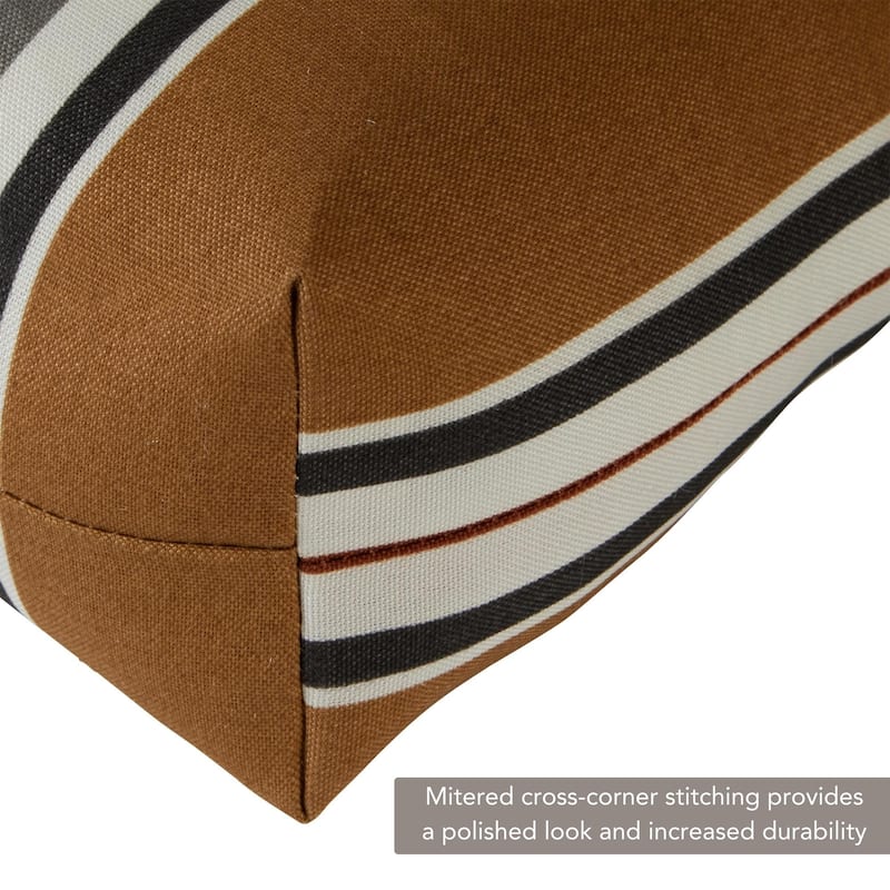 Brick Stripe 21 x 42-inch Outdoor Seat/Back Chair Cushion (Set of 2) (Cushions Only)