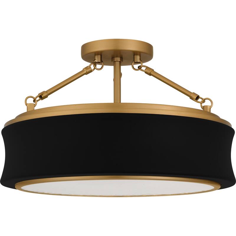 Dylan 3-Light Matte Black Semi-Flush Mount