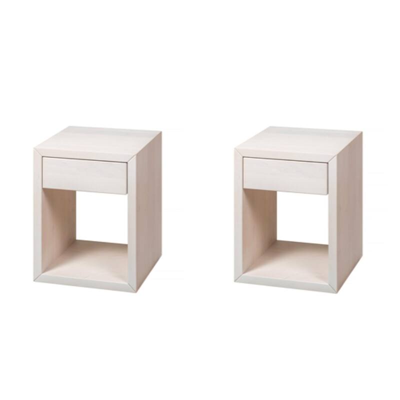 Set of 2 Solid Beech Wood Floating Nightstand with a Drawer On Sale
