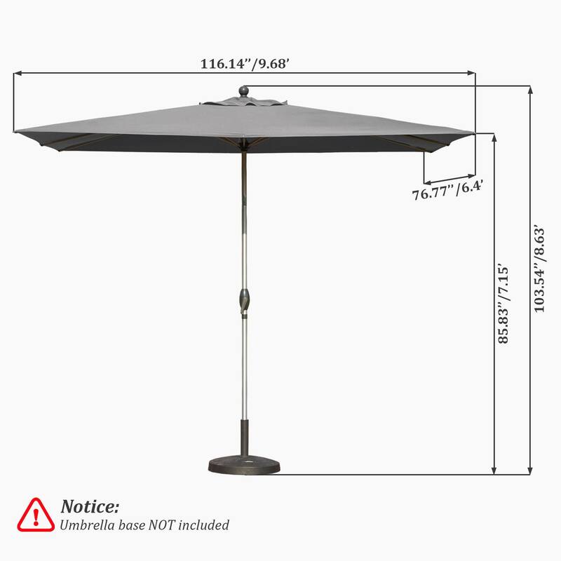Aluminum Frame Patio Umbrella - Easy Tilt
