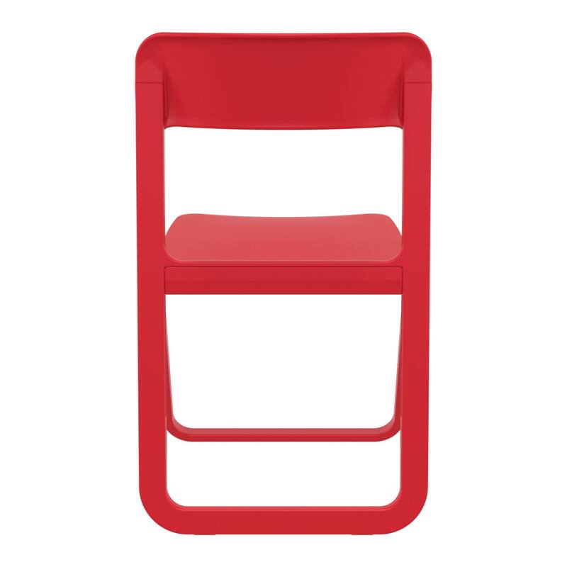 32.25" Red Solid Outdoor Resin Folding Chair