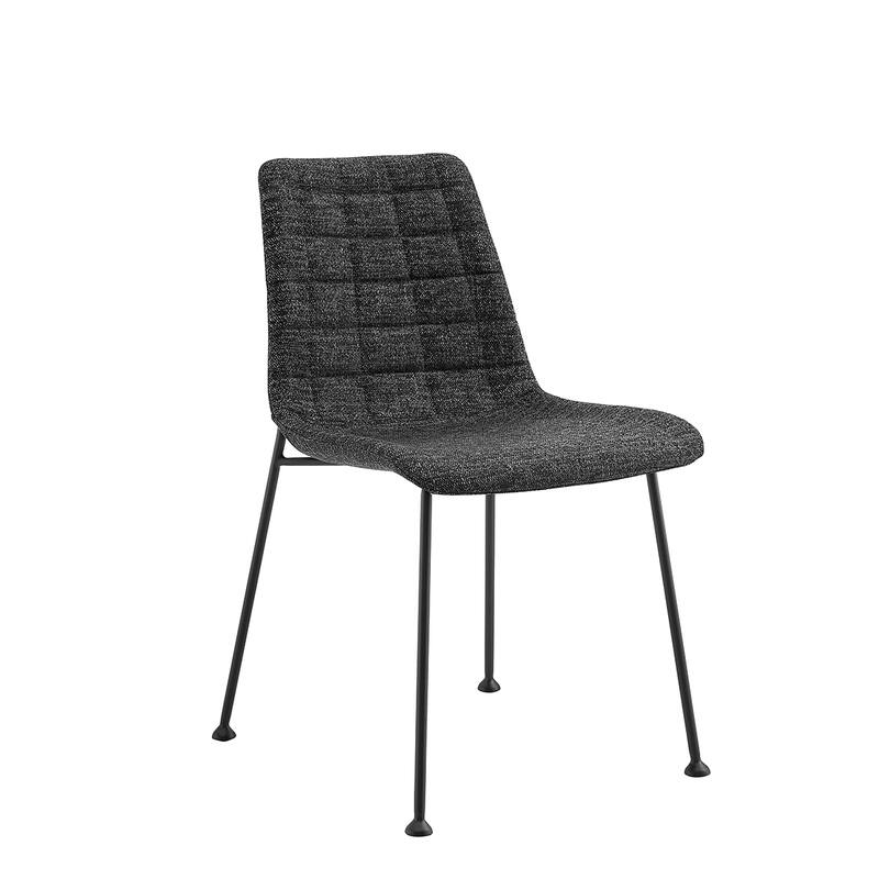 Elma Side Chair in Black Fabric with Matte Black Frame and Legs - Set of 2