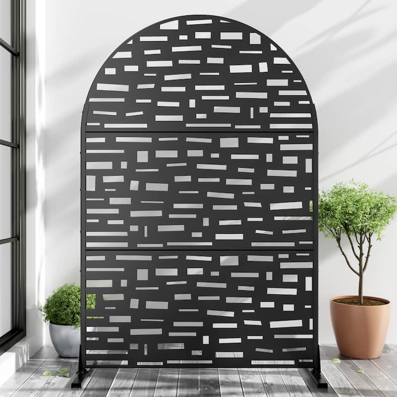 Dovelina 6ft.Outdoor Freestanding Metal Privacy Screen Decorative Garden Fence - 72"x47"