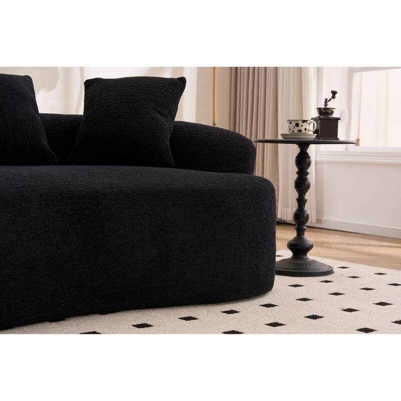 Curved Loveseat: Compressed Packaging,No Assembly,Small Sofa for Small Spaces & Apartments,65" L, 300 Lbs, Includes 3 Pillows