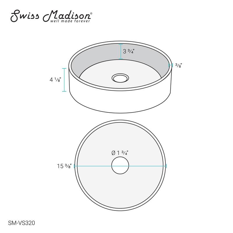 Cache 15.75" Round Glass Vessel Sink
