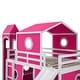 preview thumbnail 14 of 13, Full Size Loft Bed with Slide, Pink Tent, Tower, Playhouse Design & Spacious Under-Bed Storage for Bedroom, Easy Assembly, Pink