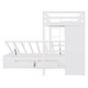 preview thumbnail 8 of 13, L-Shaped Wood Twin Bunk Bed White Hydraulic Storage Bed w/ Wardrobe, 6 Drawers