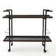 preview thumbnail 2 of 13, Gerard Modern Industrial 2-Tier Wood Bar Cart with Wheels by Christopher Knight Home - 38.00" W x 16.10" D x 33.00" H