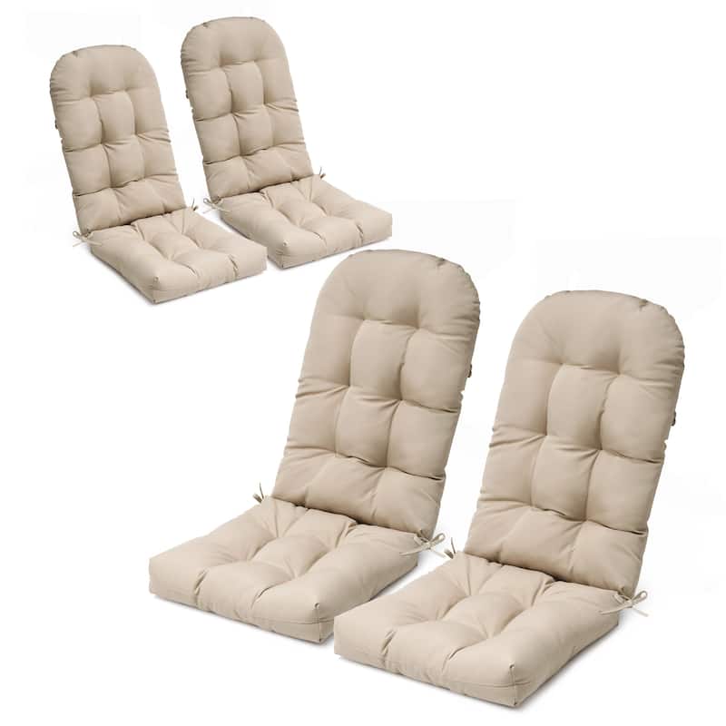Outdoor Patio Adirondack Rocking Chair Cushions Thickened Chair Pad with Sunbrella - 4PC - CanvasAntiqueBeige