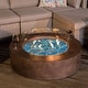 preview thumbnail 21 of 83, COSIEST 42'' Outdoor Round Propane Fire Pit w Wind Guard and Fire Glass Brown + Aqua blue fire glass