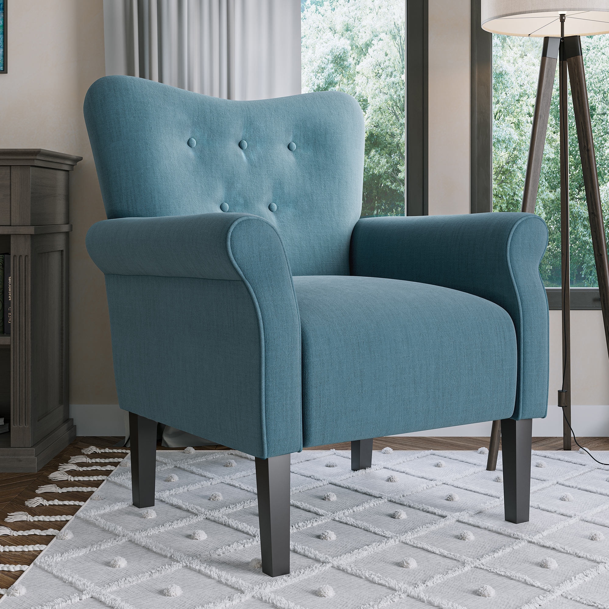 Belleze indoor furniture chaise lounge living deals room chair contemporary design with hardwood