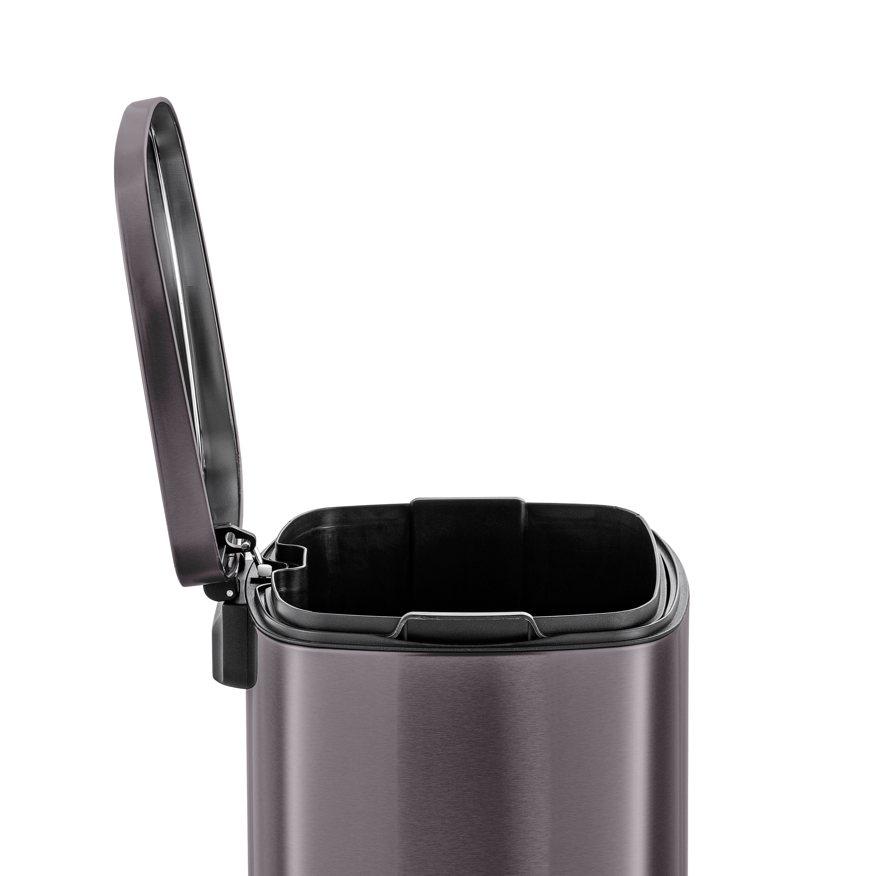 Qualiazero 50L / 13.2 Gallon Rectangular Step Can - Black - 13.2 Gallons